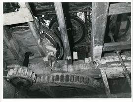 Great spur wheel, stone nut and millstone at Friary Mill, Blakeney,  Norfolk