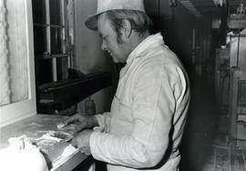 Checking flour grade, Castle Mill, Beccles, Suffolk