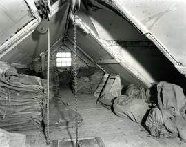 Woodbridge Tide Mill, Suffolk, sacks stored in roof