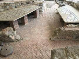 Ruins of Roman villa with quern