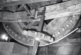 "Bruges, S post mill to N of Porte St Croix brake wheel and wallower"