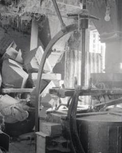 "Writtle watermill, Chelmsford, stone lifting crane"