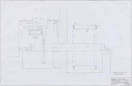 End elevation of waterwheel and gearing