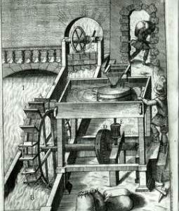 "Zonca 1607, undershot waterwheel"