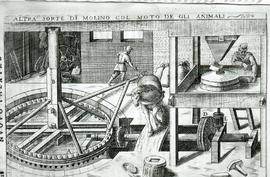"Zonca 1607, horse powered corn mill"