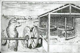 "Zonca 1607, Horse powered water lifting wheel"