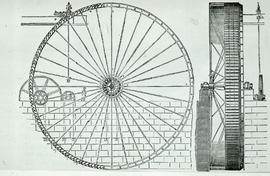 "Evan Leigh, Reanston Waterwheel, 70' diameter"