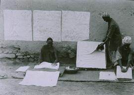 "Paper. Kashmir. Drying paper."