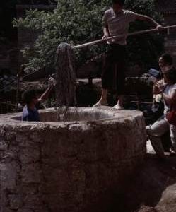 China - Zhenfeng. Long Jin mulberry into cooker.