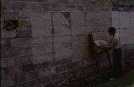 China - Zhenfeng. Long Jin - Peeling sheet off pack.