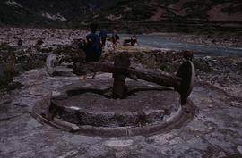 China - Kaili. Ping Liang. Kollergang in river.