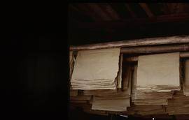 China - Kaili. Ping Liang. Paper hanging to dry.
