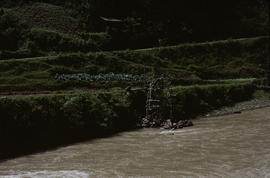 China, Schiqao. Noria in river