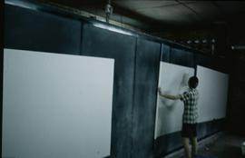 Jia Jiang Mill. Unrolling sheet on drying stove