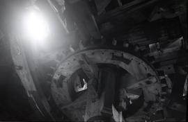"Windmill at Lacey Green, Bucks - interior view showing brake wheel and wallower"