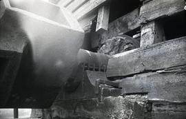 "Windmill at Pitstone, Bucks - canister and neck bearing showing iron spacers for lead filling"