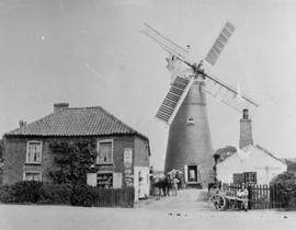 Bilsby Mill with people