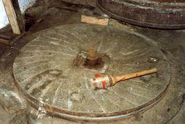 Sickle-dressed millstone, Upwey Mill, Upwey