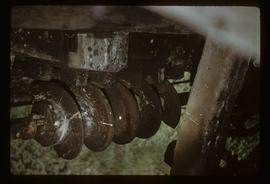 Detail of worm of winding gear of derelict smock mill, Shiremark Mill, Capel