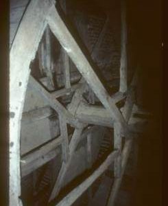 View of wooden donkey wheel