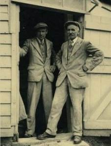 Clover Millers in doorway, smock mill, Drinkstone