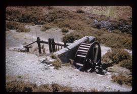 Waterwheel and stamps at quarry, Trevellas Combe Mill, St Agnes