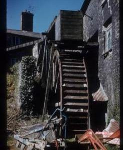 Exterior view of stone watermill building