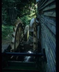 Exterior of weatherboarded watermill