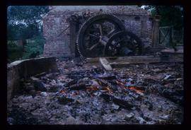 Ruined walls after destruction by fire, Rowner Mill, Billingshurst