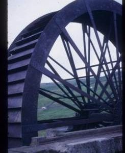Exterior view of large waterwheel