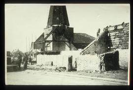 Smock mill, West Blatchington, after destruction of barn by fire