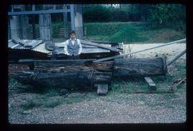 James Waterfield with decayed main post of post mill