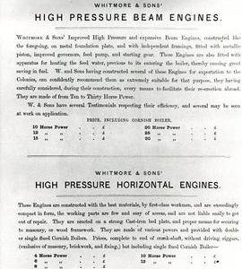 High Pressure Beam Engines and Horizontal Engines