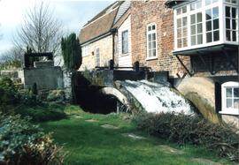 Stanley's Mill, Temple Ewell and River, with waterwheel