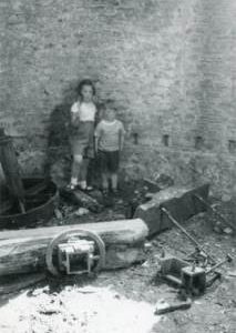 Children in Derelict Shell, tower mill, Nutbourne