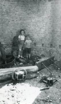 Children in Derelict Shell, tower mill, Nutbourne