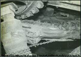 Herne mill, looking up, showing brakewheel, wallower, sackhoist, 31 March '54