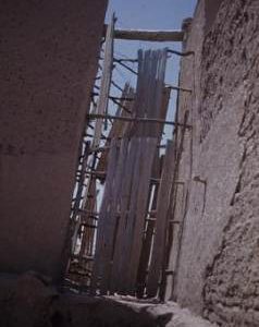 Closeup of E Boards covering slit, Horizontal windmill, Islam Qala, Herat