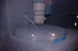 Stones and bottom end of windshaft, Horizontal windmill, Islam Qala, Herat