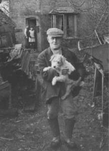 Miller and dog, Town Mill, Biddenden