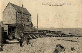 Veules-Les-Roses - view of tide mill and sea