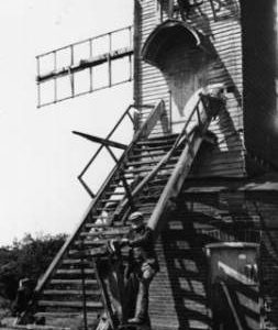 Rear steps with miller, Kitty Mill, Wenhaston