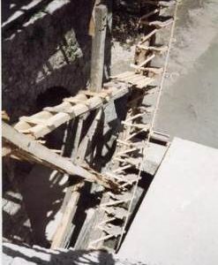 Wheel rim from towards its centre, Waterwheel, Hama