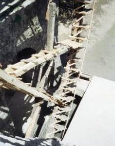 Wheel rim from towards its centre, Waterwheel, Hama