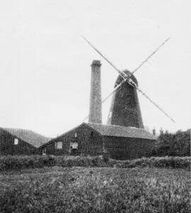 Smock mill, Newington, Ramsgate, chimney adjacent