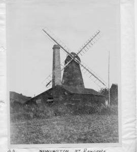 Smock mill, Newington, Ramsgate, with adjacent chimney stack