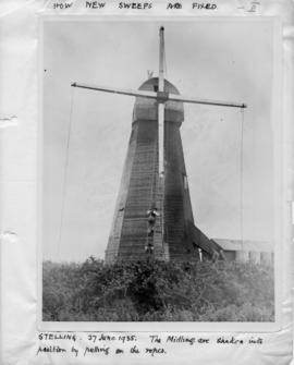 New sweeps being fitted, Davison's Mill, Stelling Minnis