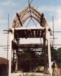 Post mill, Chinnor, with roof shown during construction