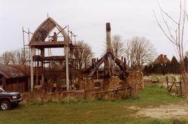 Trestle with buck under construction, post mill, Chinnor