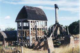 Trestle with buck under construction on the ground, post mill, Chinnor
